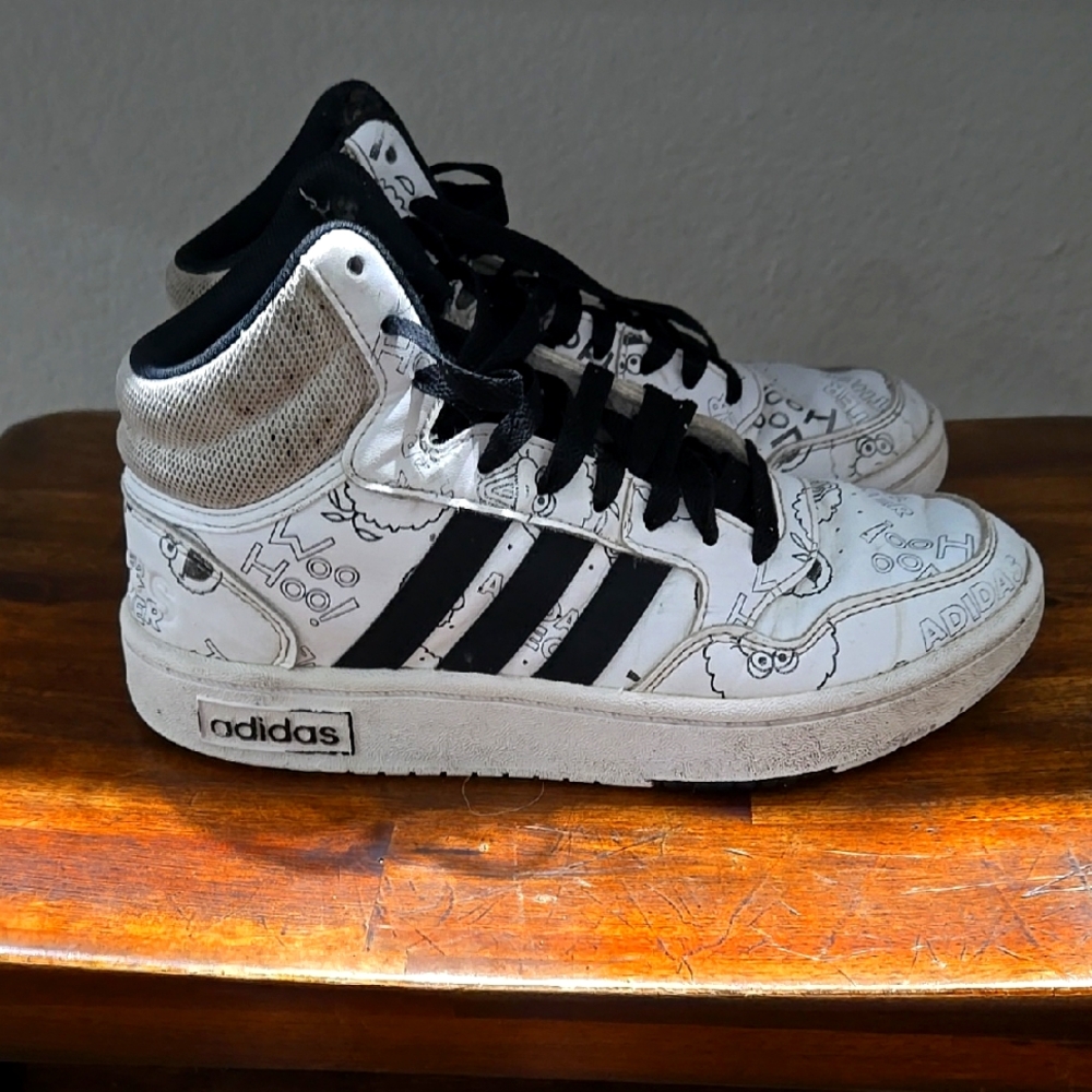 Adidas Kids' Black and White Sneakers